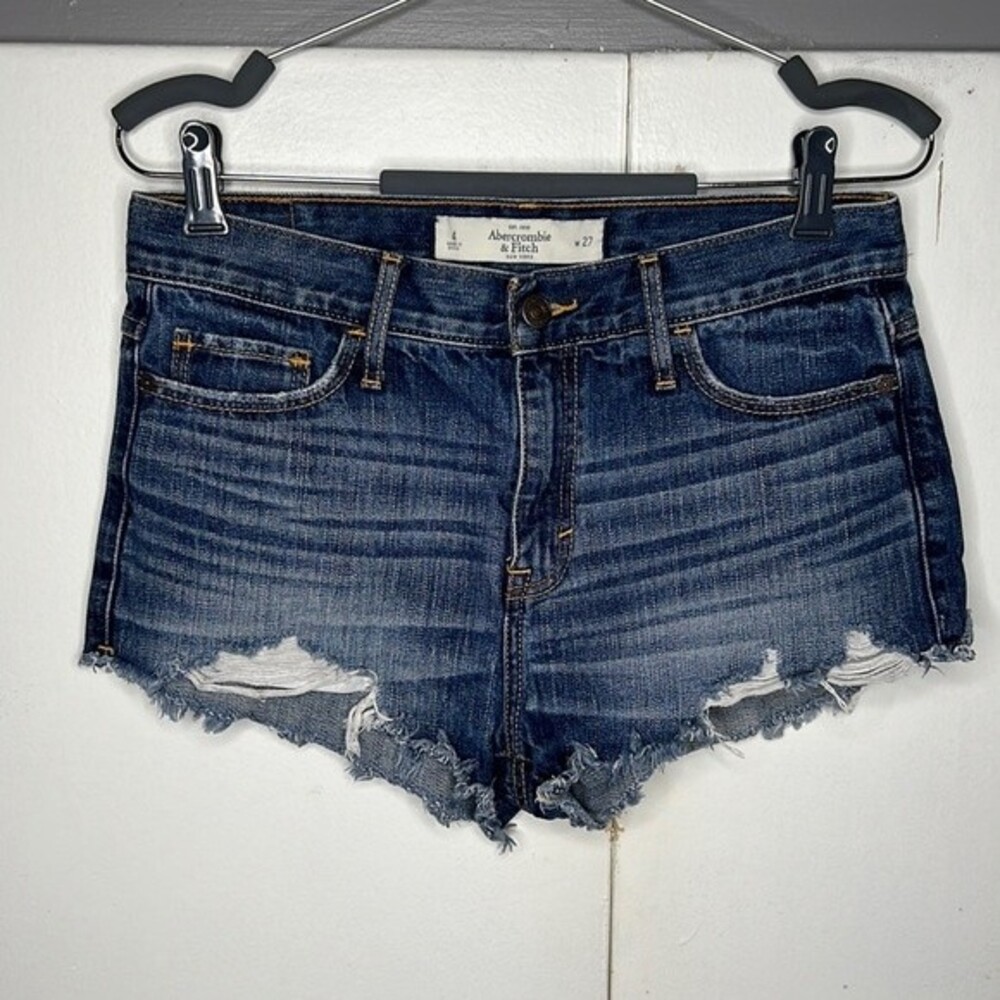 Abercrombie & Fitch women’s shorts size 27 blue frayed distressed